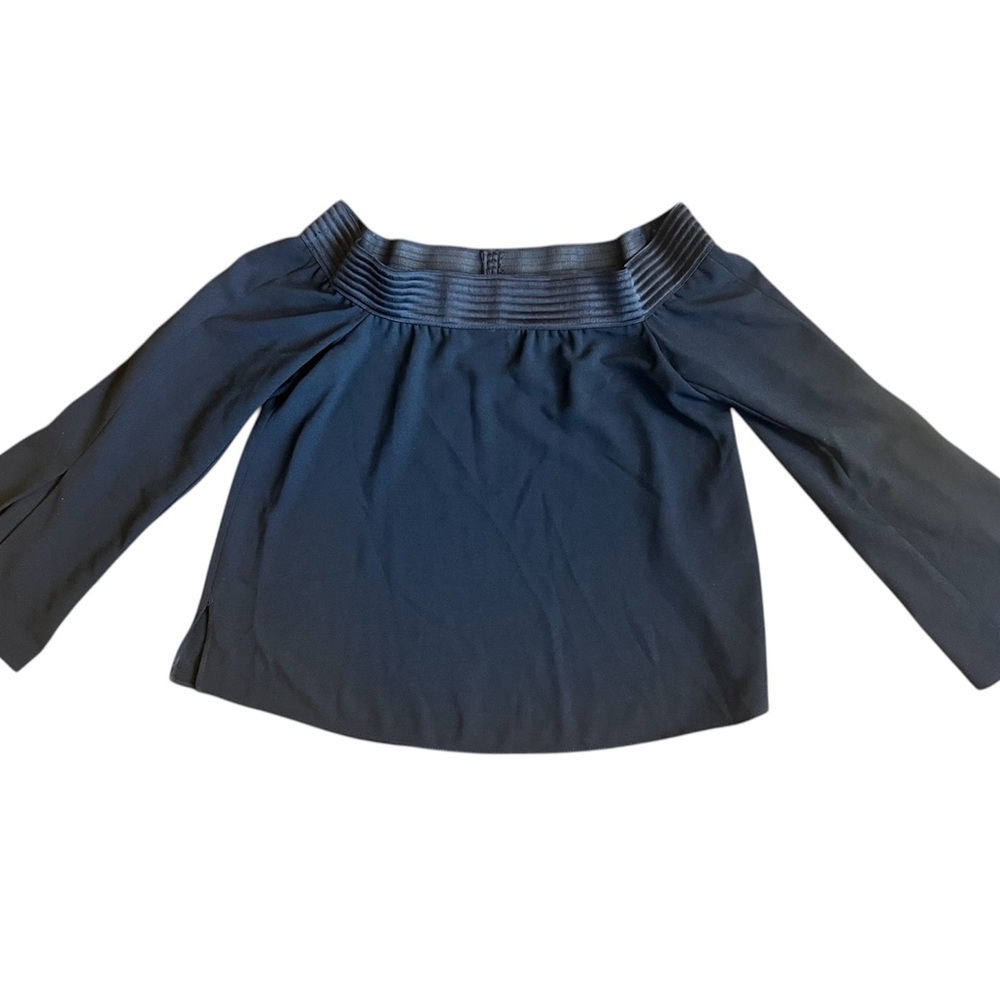 Zara Black Off-Shoulder Long Sleeve Blouse